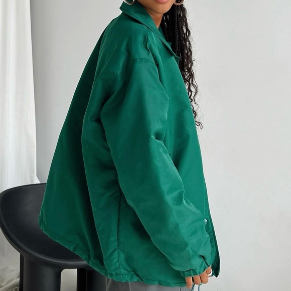 NWT Princess Polly Netherlee Bomber Jacket Green US 2 Relaxed Fit Windbreaker - Picture 3 of 15